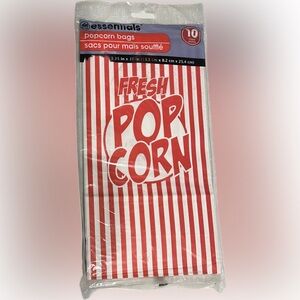 🍄Essentials Retro Popcorn Bags 10 Count Concessions Party Movie Night